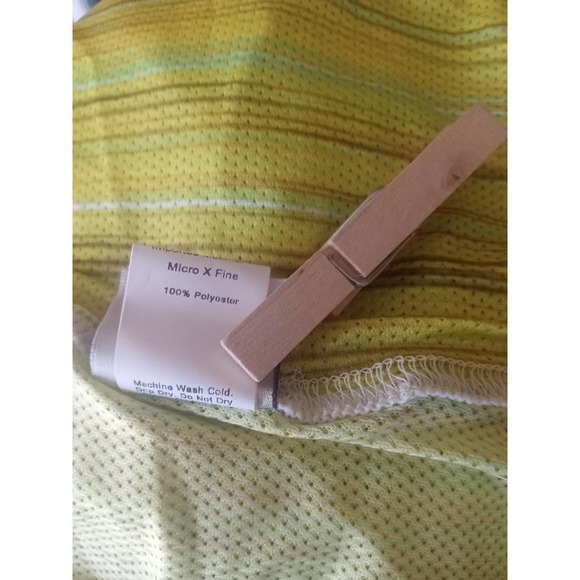 Voler men's lime green, short sleeve, striped, mesh cycle training shirt, XL - Picture 6 of 6